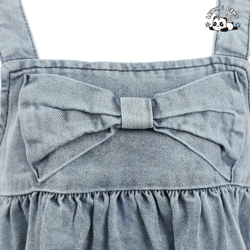 LEZONKIDS - Best New Product 2024 Soft Denim Frock Design Girls Dresses 2-12 Children Clothing